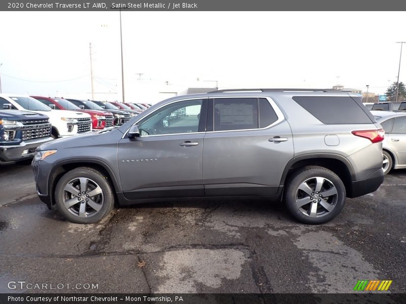 Satin Steel Metallic / Jet Black 2020 Chevrolet Traverse LT AWD