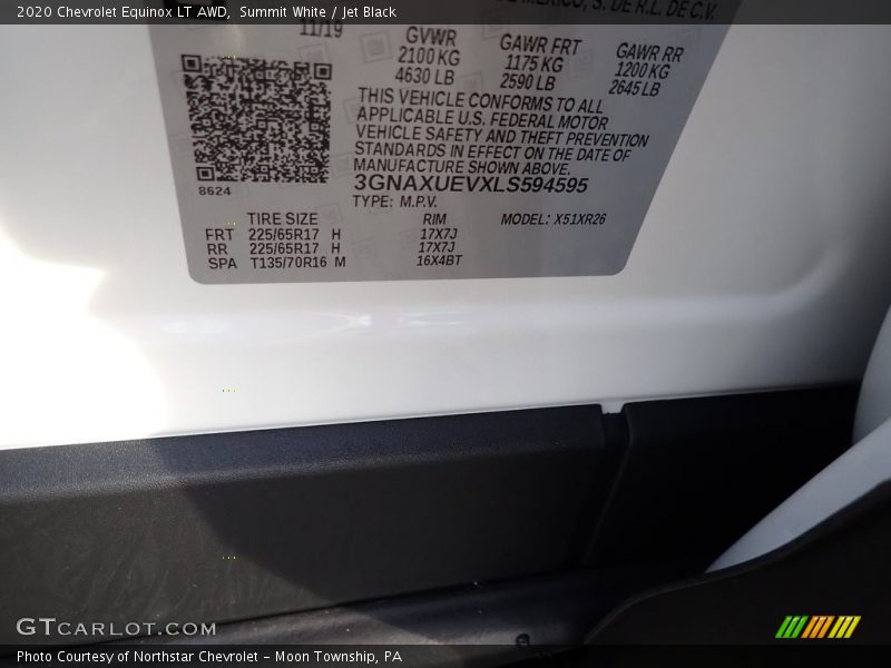 Summit White / Jet Black 2020 Chevrolet Equinox LT AWD