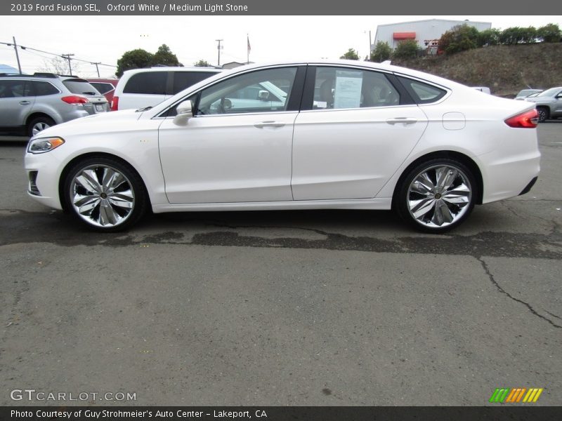Oxford White / Medium Light Stone 2019 Ford Fusion SEL