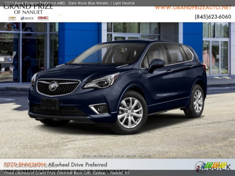 Dark Moon Blue Metallic / Light Neutral 2020 Buick Envision Preferred AWD
