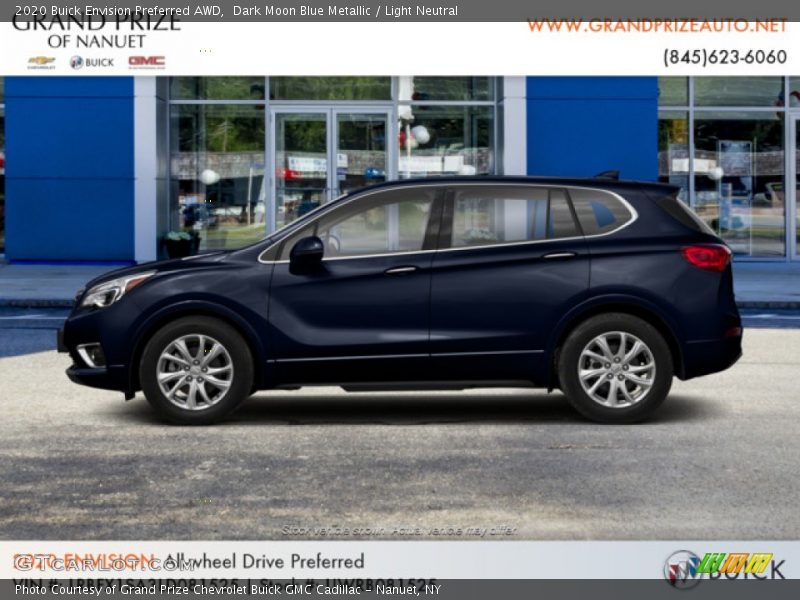 Dark Moon Blue Metallic / Light Neutral 2020 Buick Envision Preferred AWD