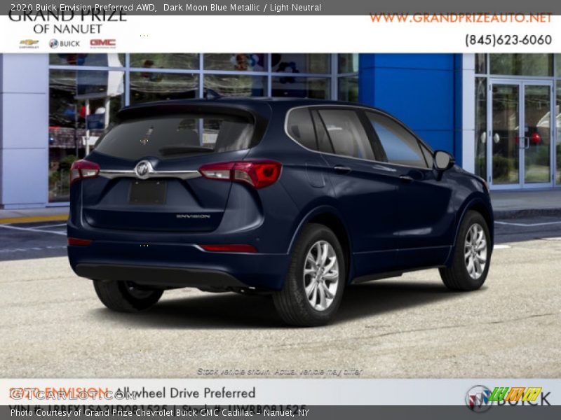 Dark Moon Blue Metallic / Light Neutral 2020 Buick Envision Preferred AWD