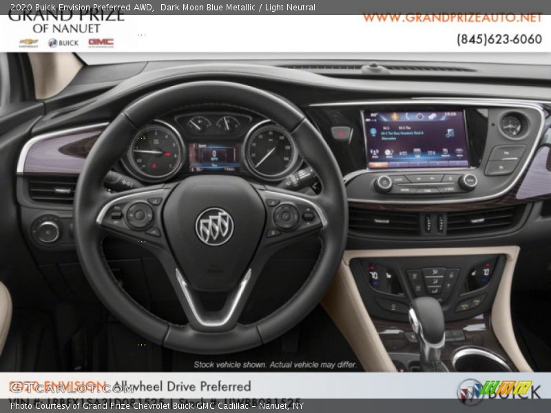 Dark Moon Blue Metallic / Light Neutral 2020 Buick Envision Preferred AWD