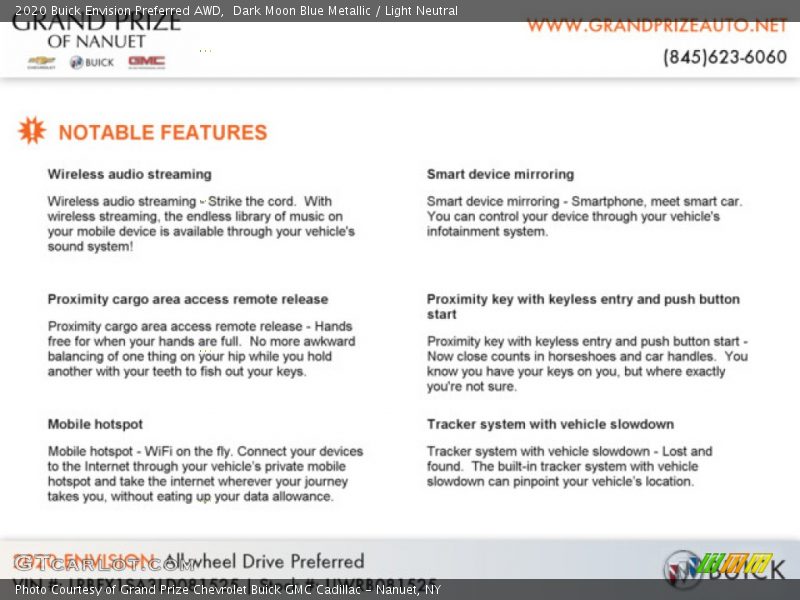 Dark Moon Blue Metallic / Light Neutral 2020 Buick Envision Preferred AWD