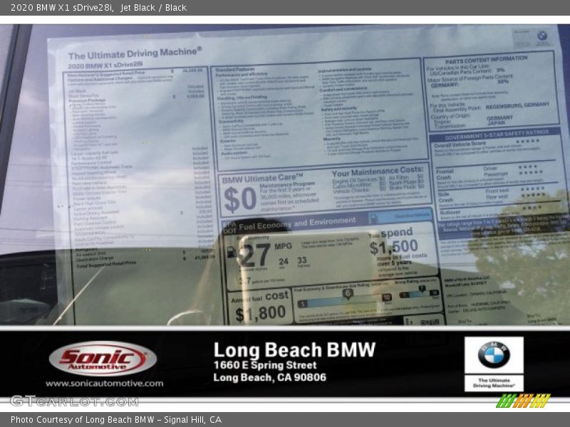 Jet Black / Black 2020 BMW X1 sDrive28i