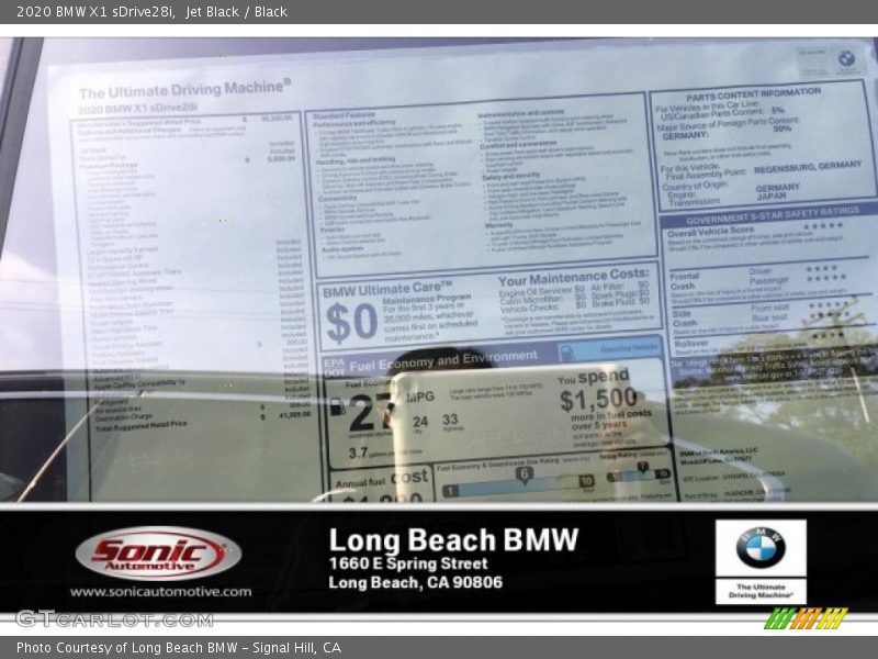 Jet Black / Black 2020 BMW X1 sDrive28i