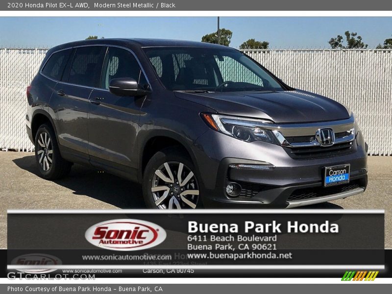 Modern Steel Metallic / Black 2020 Honda Pilot EX-L AWD