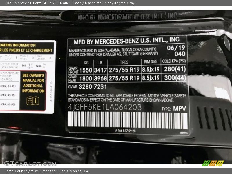 Black / Macchiato Beige/Magma Gray 2020 Mercedes-Benz GLS 450 4Matic