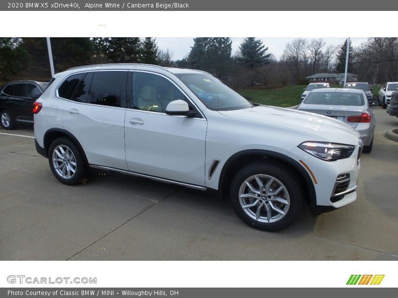 Alpine White / Canberra Beige/Black 2020 BMW X5 xDrive40i