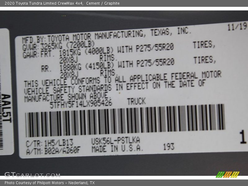 Cement / Graphite 2020 Toyota Tundra Limited CrewMax 4x4