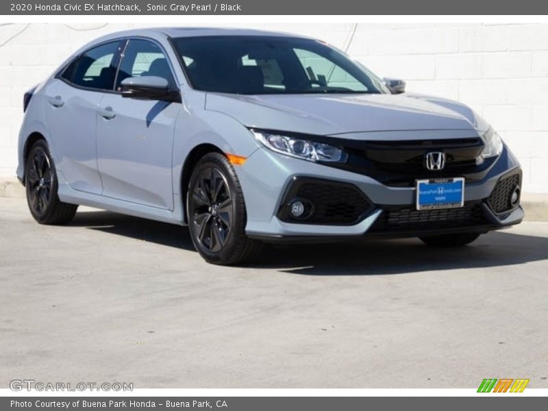 Sonic Gray Pearl / Black 2020 Honda Civic EX Hatchback