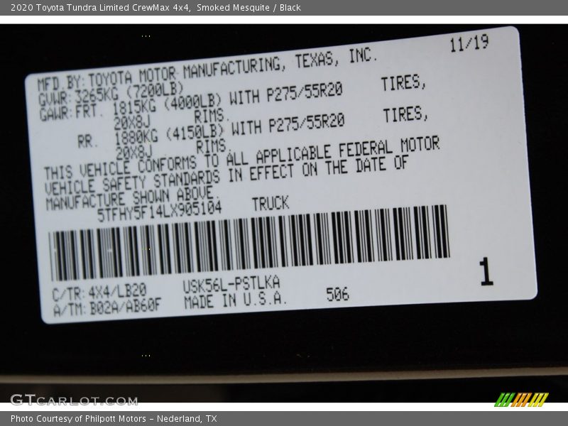 Smoked Mesquite / Black 2020 Toyota Tundra Limited CrewMax 4x4