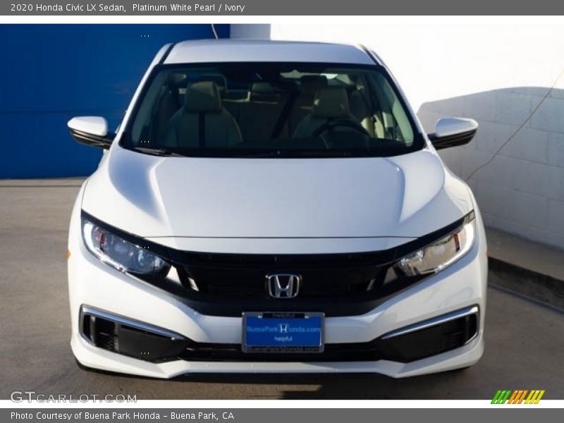 Platinum White Pearl / Ivory 2020 Honda Civic LX Sedan