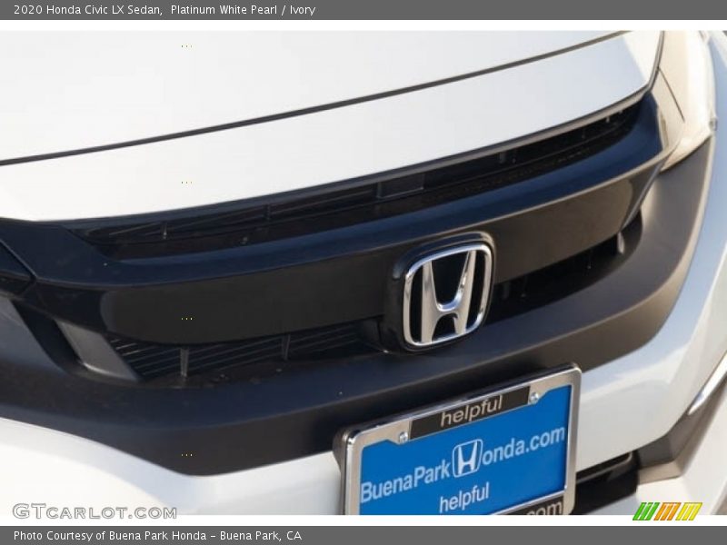 Platinum White Pearl / Ivory 2020 Honda Civic LX Sedan