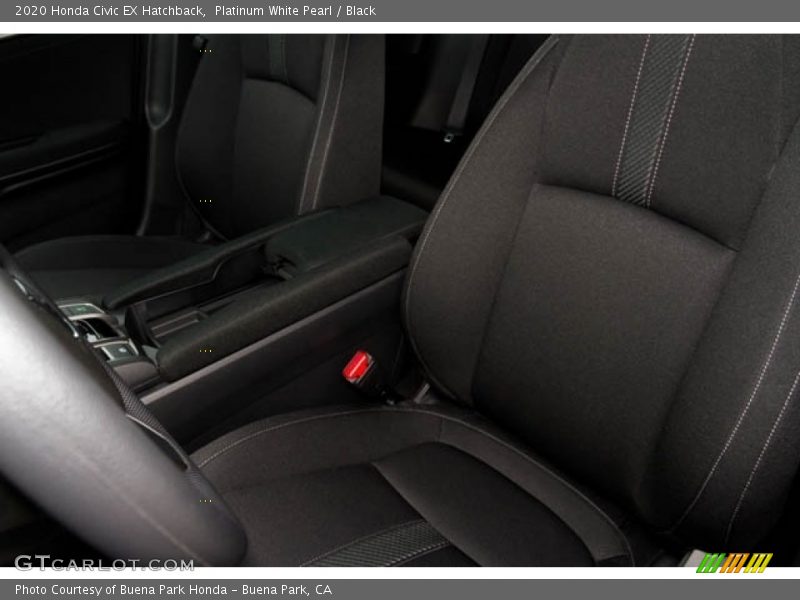 Platinum White Pearl / Black 2020 Honda Civic EX Hatchback