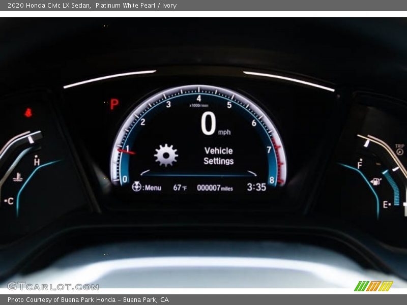 Platinum White Pearl / Ivory 2020 Honda Civic LX Sedan