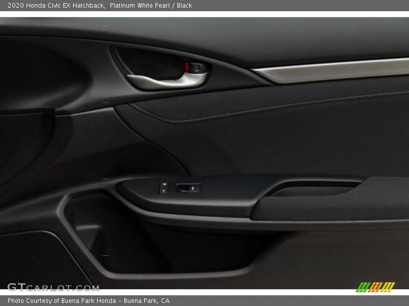 Platinum White Pearl / Black 2020 Honda Civic EX Hatchback