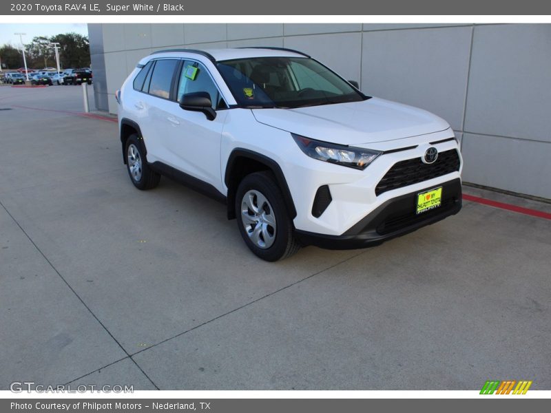 Super White / Black 2020 Toyota RAV4 LE