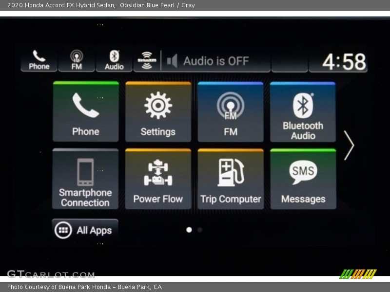Obsidian Blue Pearl / Gray 2020 Honda Accord EX Hybrid Sedan