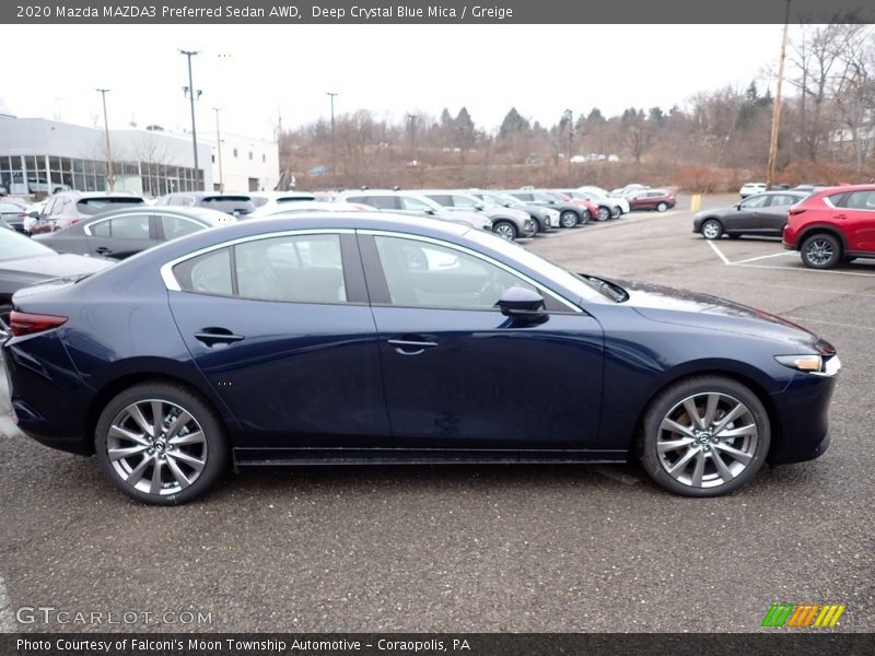 Deep Crystal Blue Mica / Greige 2020 Mazda MAZDA3 Preferred Sedan AWD