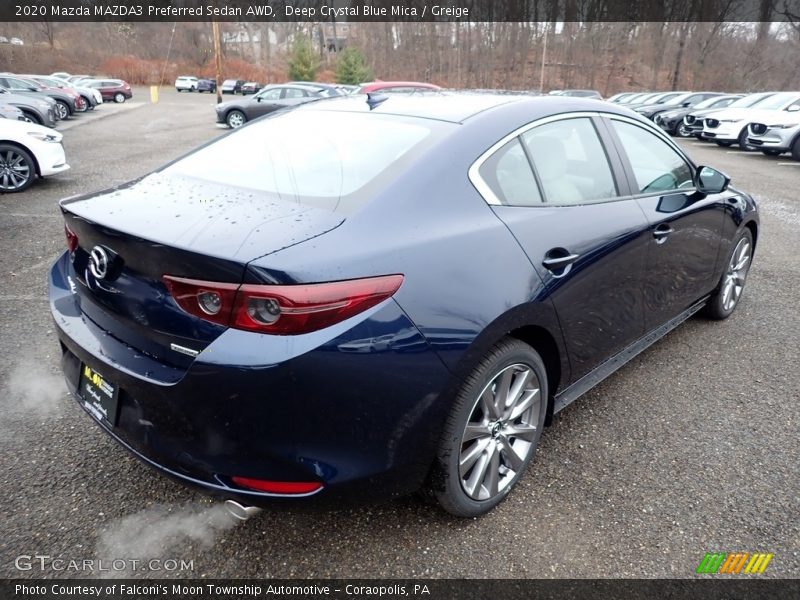 Deep Crystal Blue Mica / Greige 2020 Mazda MAZDA3 Preferred Sedan AWD