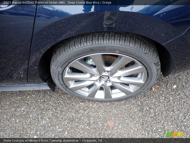 Deep Crystal Blue Mica / Greige 2020 Mazda MAZDA3 Preferred Sedan AWD