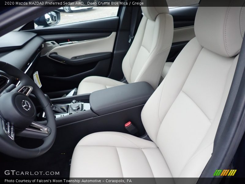 Deep Crystal Blue Mica / Greige 2020 Mazda MAZDA3 Preferred Sedan AWD