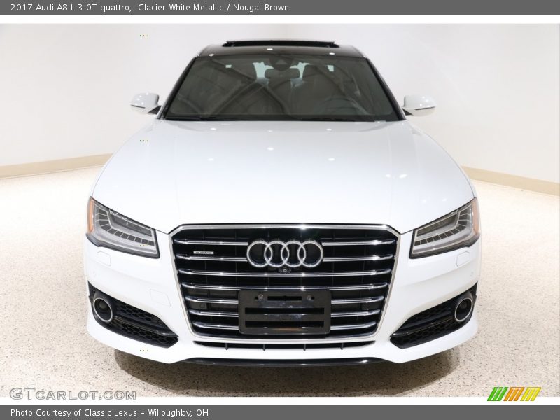 Glacier White Metallic / Nougat Brown 2017 Audi A8 L 3.0T quattro