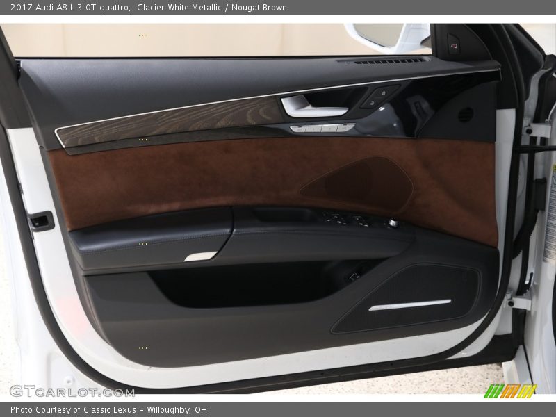Glacier White Metallic / Nougat Brown 2017 Audi A8 L 3.0T quattro
