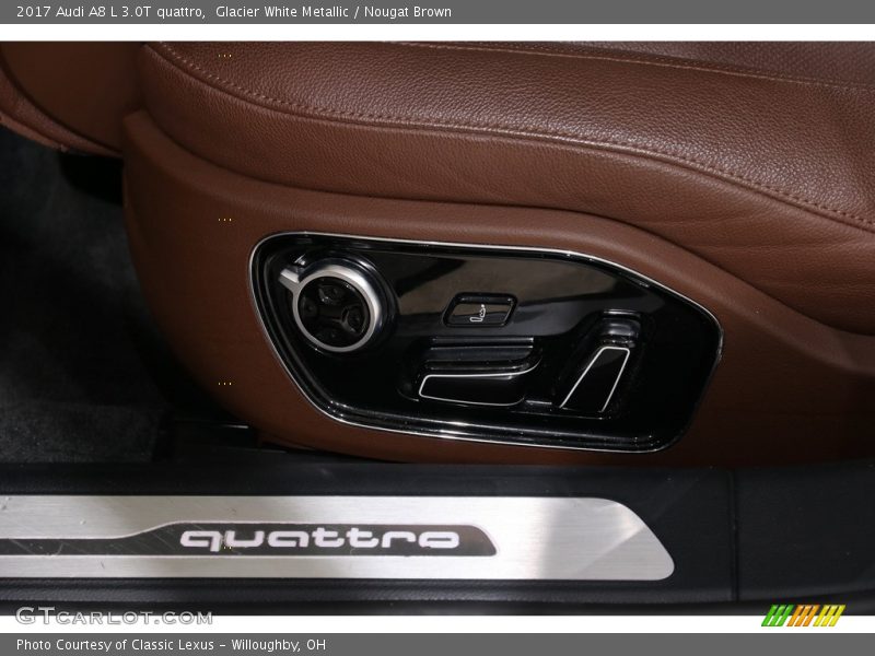 Glacier White Metallic / Nougat Brown 2017 Audi A8 L 3.0T quattro