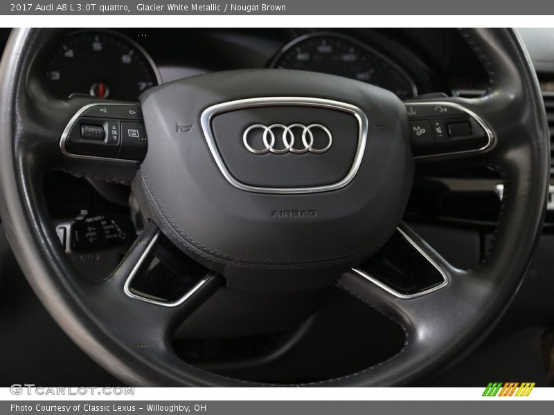 Glacier White Metallic / Nougat Brown 2017 Audi A8 L 3.0T quattro