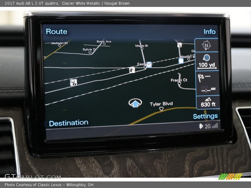 Glacier White Metallic / Nougat Brown 2017 Audi A8 L 3.0T quattro
