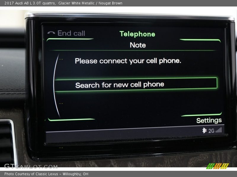 Glacier White Metallic / Nougat Brown 2017 Audi A8 L 3.0T quattro