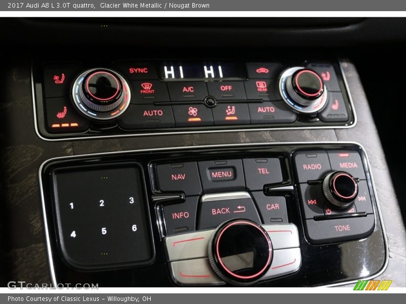 Glacier White Metallic / Nougat Brown 2017 Audi A8 L 3.0T quattro