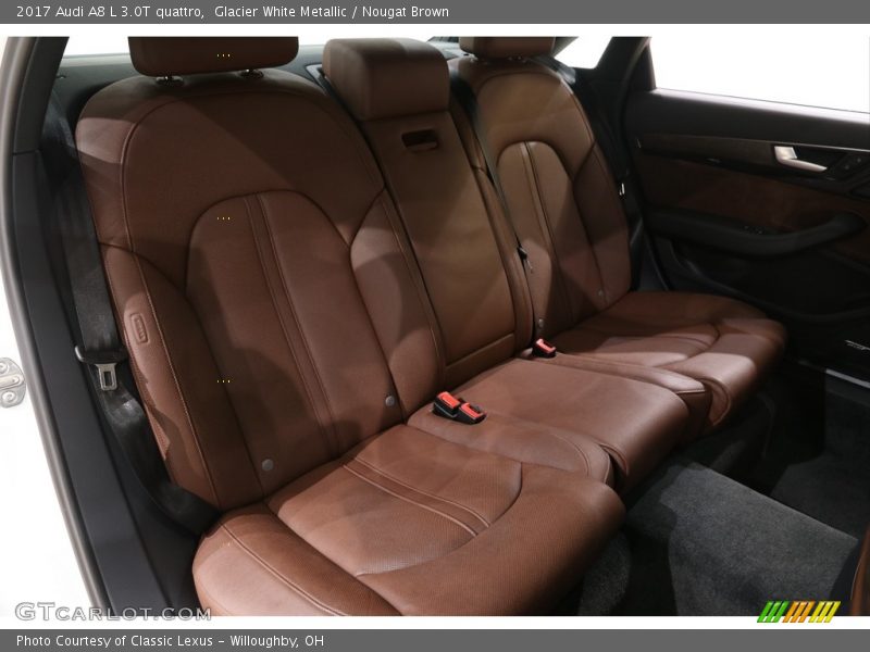 Glacier White Metallic / Nougat Brown 2017 Audi A8 L 3.0T quattro