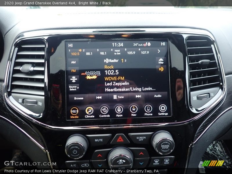 Bright White / Black 2020 Jeep Grand Cherokee Overland 4x4
