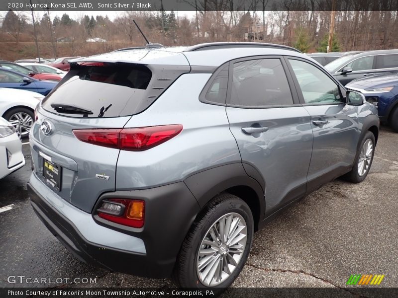 Sonic Silver / Black 2020 Hyundai Kona SEL AWD