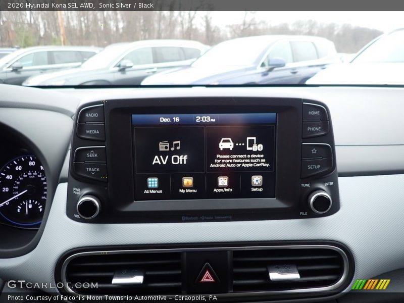 Sonic Silver / Black 2020 Hyundai Kona SEL AWD