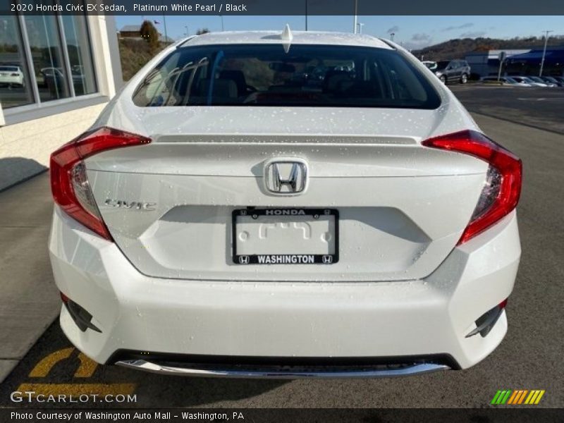 Platinum White Pearl / Black 2020 Honda Civic EX Sedan