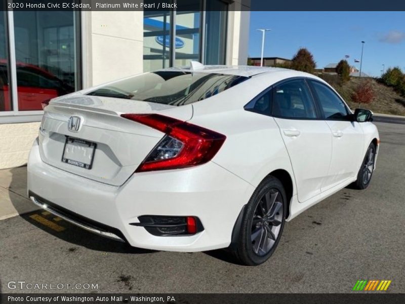 Platinum White Pearl / Black 2020 Honda Civic EX Sedan