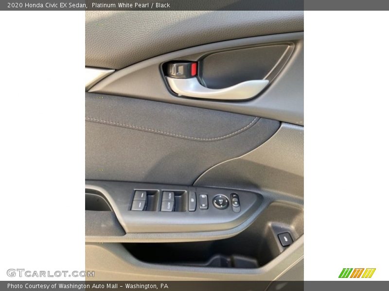 Platinum White Pearl / Black 2020 Honda Civic EX Sedan