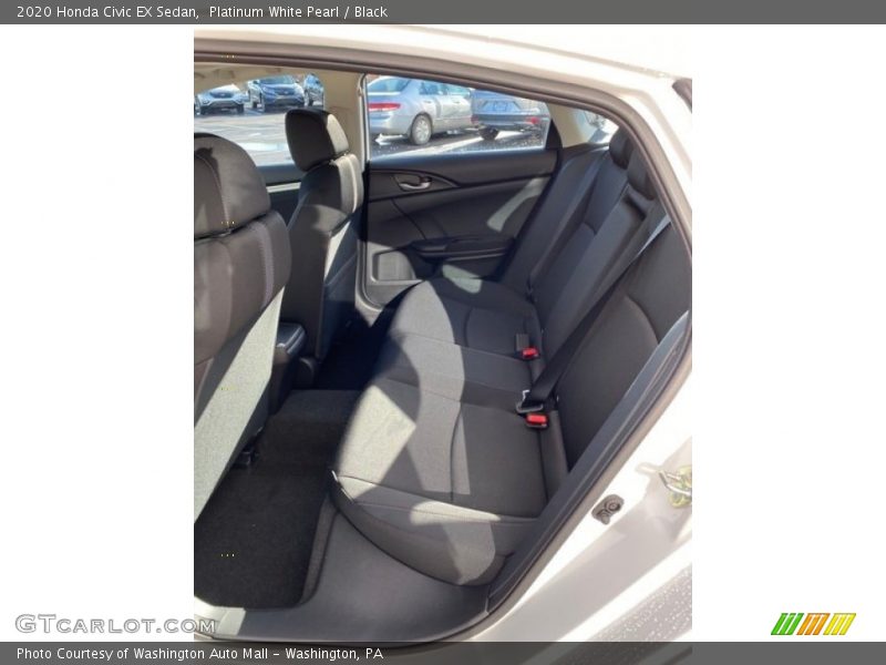 Platinum White Pearl / Black 2020 Honda Civic EX Sedan