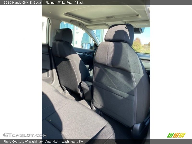 Platinum White Pearl / Black 2020 Honda Civic EX Sedan