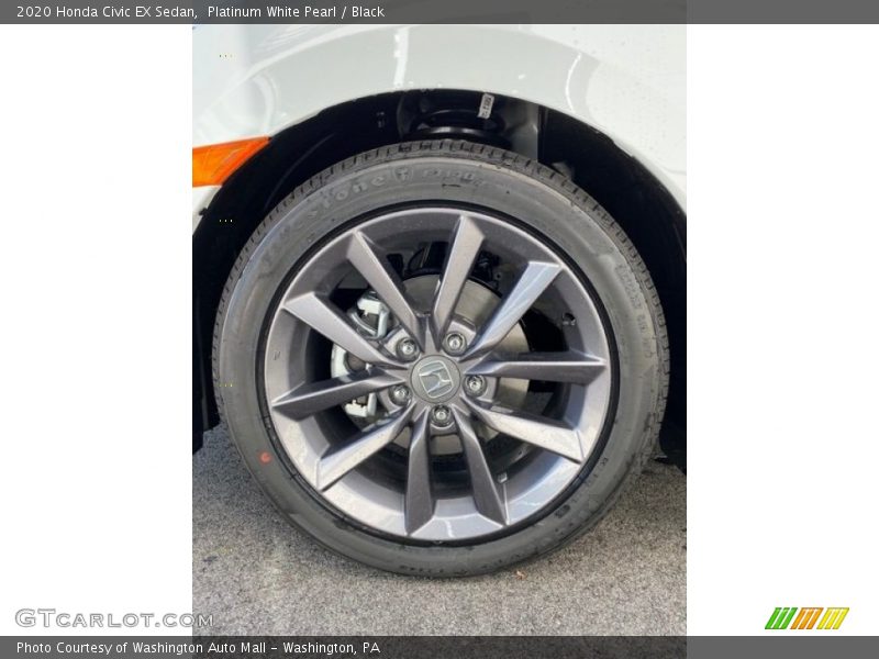 Platinum White Pearl / Black 2020 Honda Civic EX Sedan