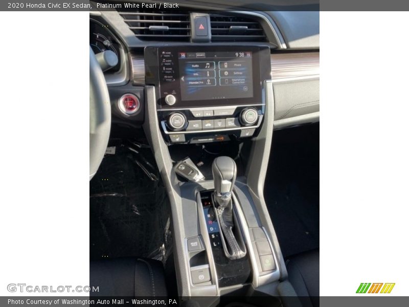 Platinum White Pearl / Black 2020 Honda Civic EX Sedan
