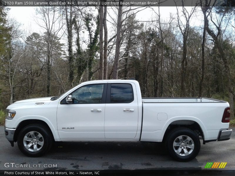 Bright White / Light Frost Beige/Mountain Brown 2020 Ram 1500 Laramie Quad Cab 4x4