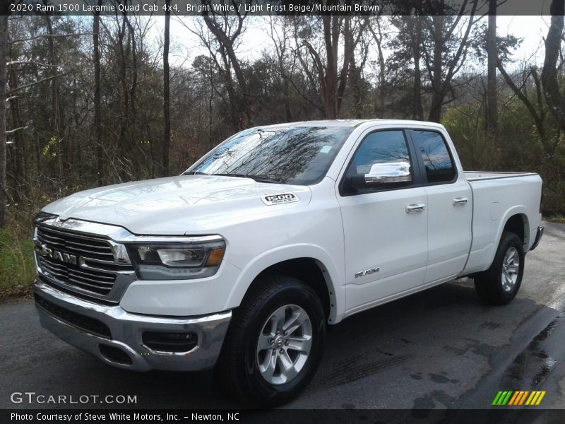 Bright White / Light Frost Beige/Mountain Brown 2020 Ram 1500 Laramie Quad Cab 4x4