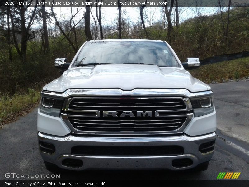 Bright White / Light Frost Beige/Mountain Brown 2020 Ram 1500 Laramie Quad Cab 4x4