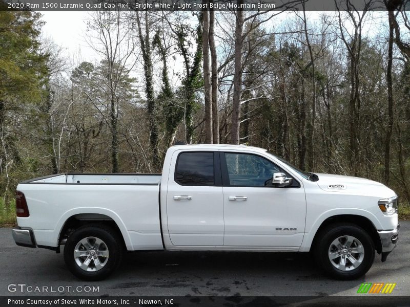 Bright White / Light Frost Beige/Mountain Brown 2020 Ram 1500 Laramie Quad Cab 4x4