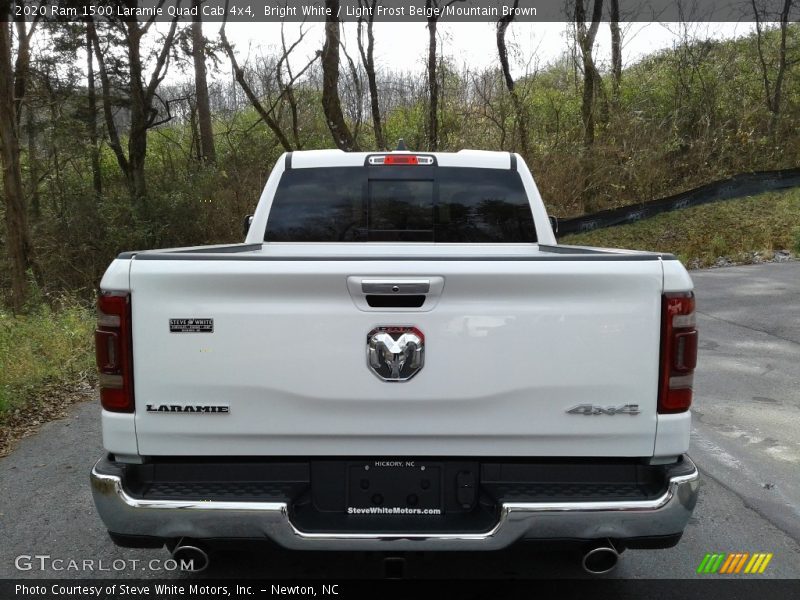 Bright White / Light Frost Beige/Mountain Brown 2020 Ram 1500 Laramie Quad Cab 4x4